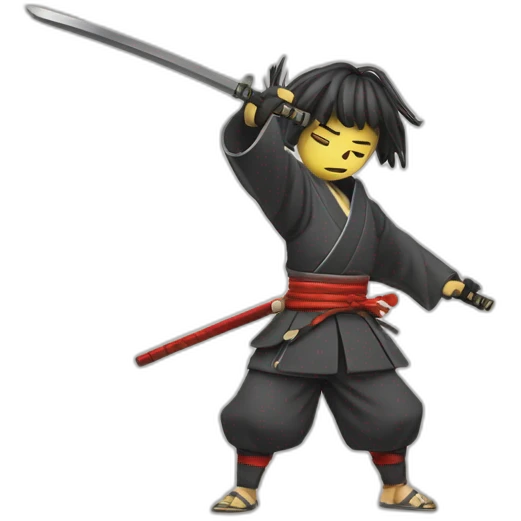 Samurai futuriste qui fait un dab emoji