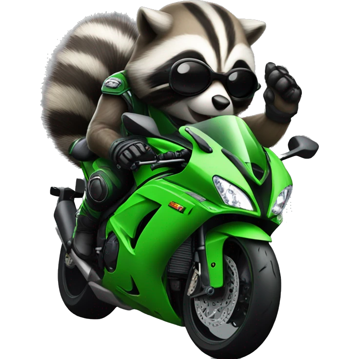 Zx10r with raccoon driving it emoji