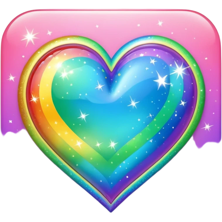 Rainbow- colored heart with sparkles  emoji