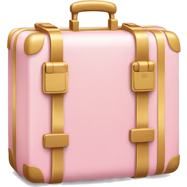 Light pink and golden suit case emoji