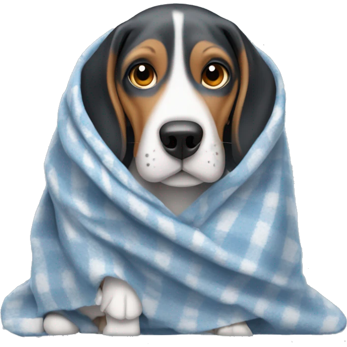 bluetick beagle wrapped in a blanket emoji