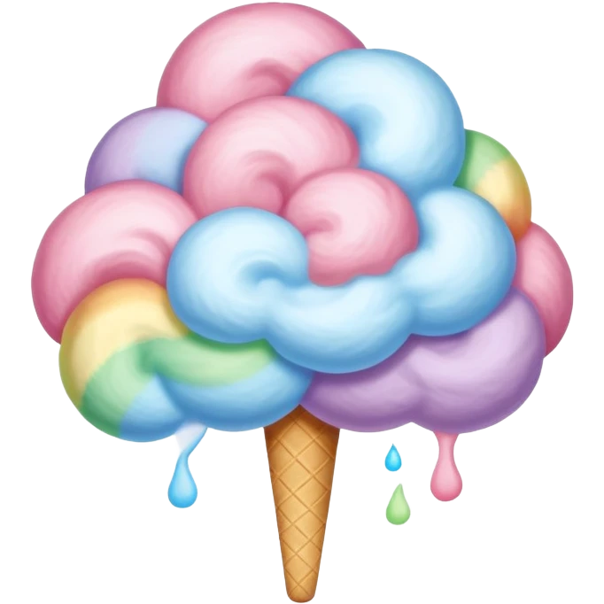 Colorful rainbow cotton candy cloud emoji