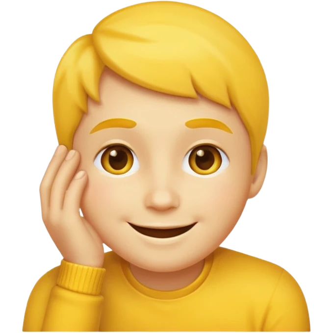 Yellow face emoji Resting chin on hand emoji
