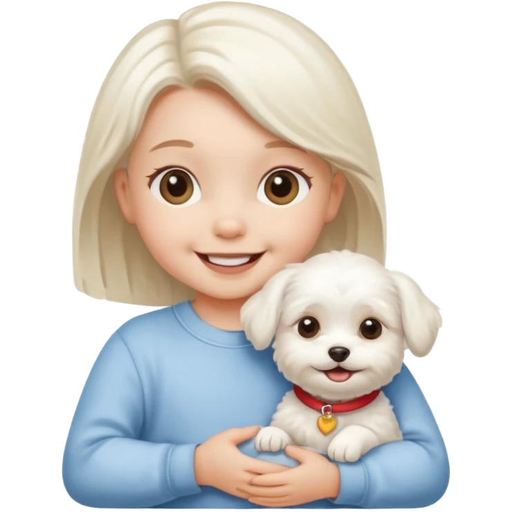 Baby with Maltese dog emoji