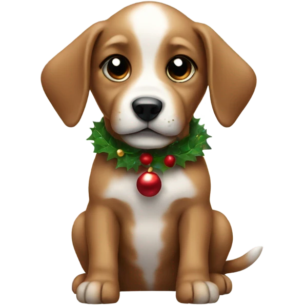 Christmas puppy emoji