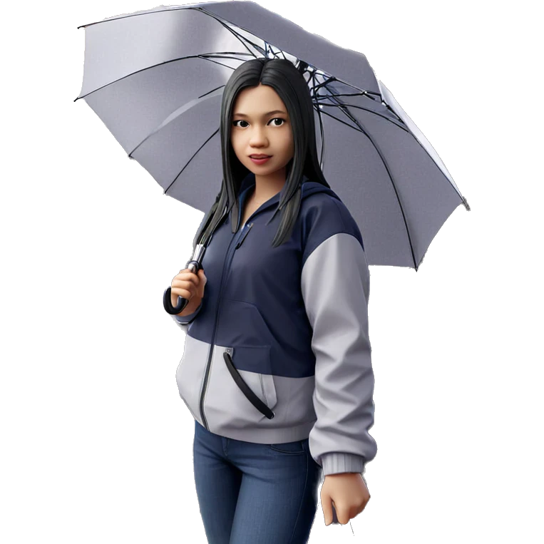 girl with umbrella in city emoji