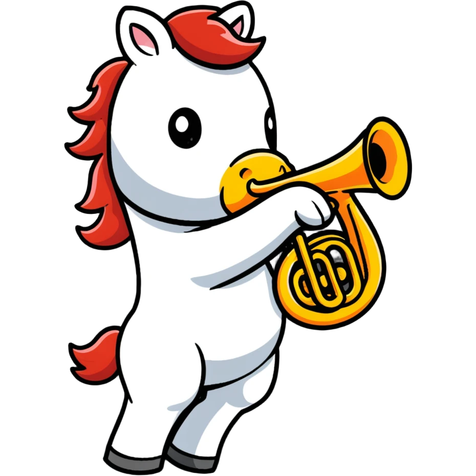 horse playing trumpet emoji
