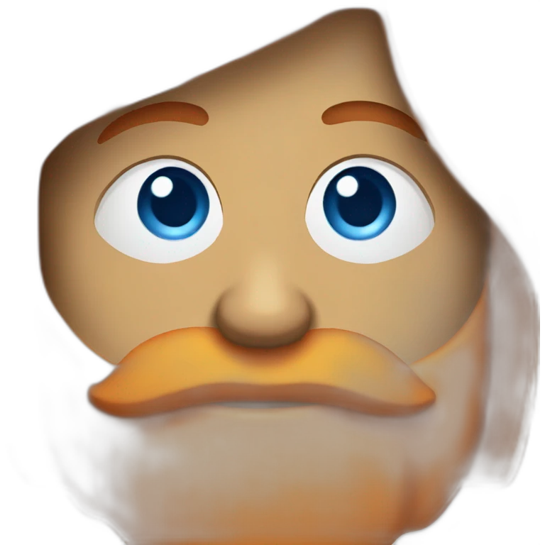 orange beard dj with blue eyes emoji