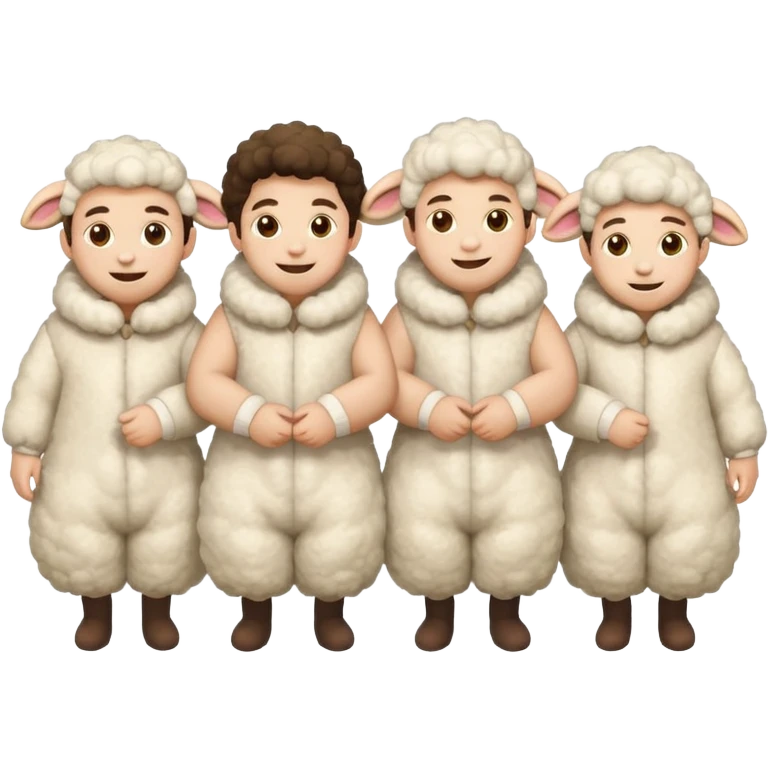 Quero 5 pessoas vestidas de ovelhas emoji