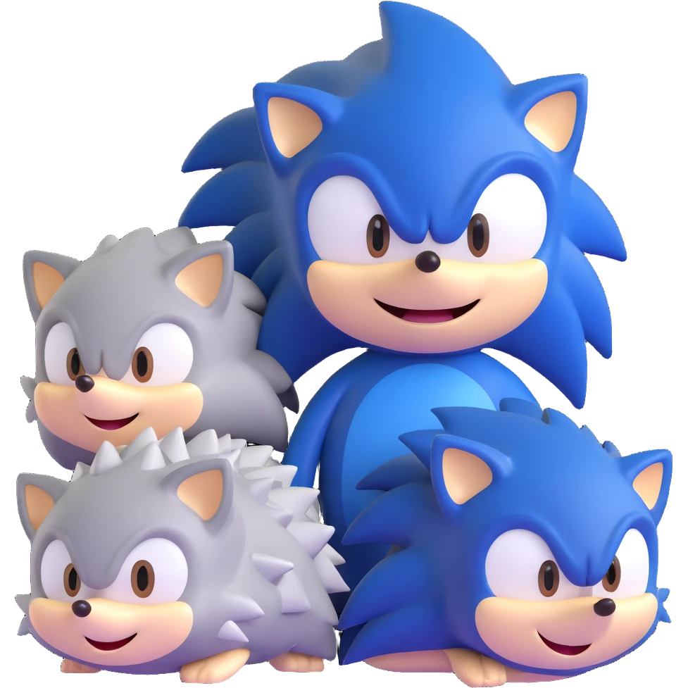 Sonic, Silver, and Shadow hedgehogs together emoji
