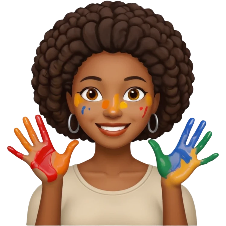 Ceramic Painter black woman emoji
