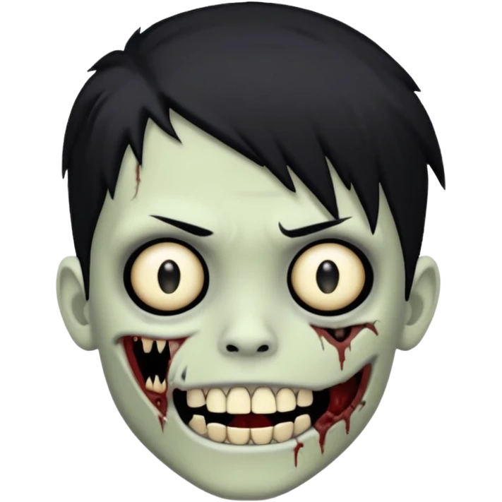boy zombie with black hair emo Whith black grillz emoji