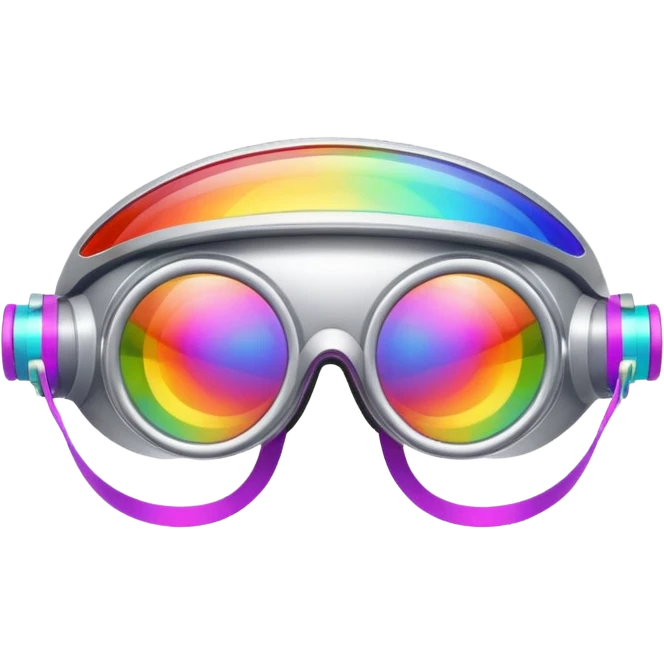 silver simulation rainbow visor goggles emoji