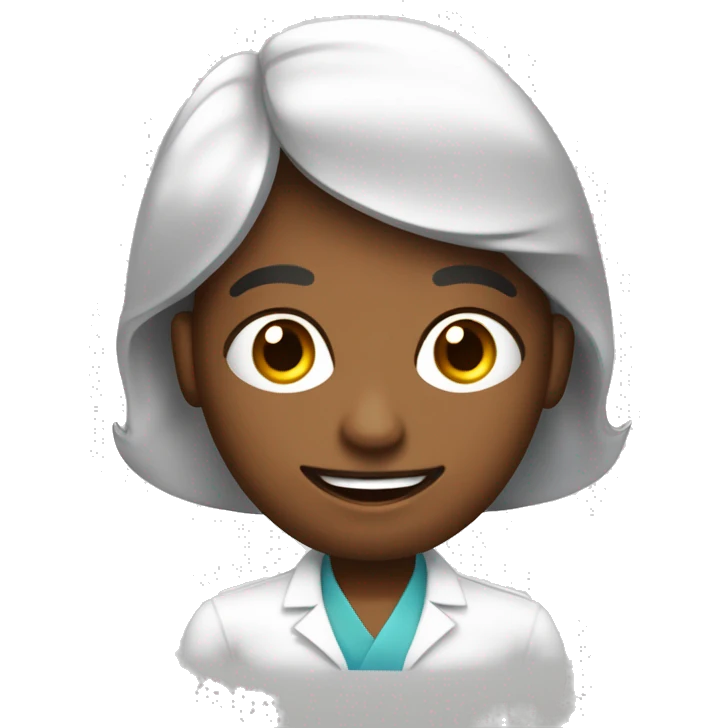 Nutricionista con tez aperlada, cabello ondulado cafe oscuro y ojos cafe emoji