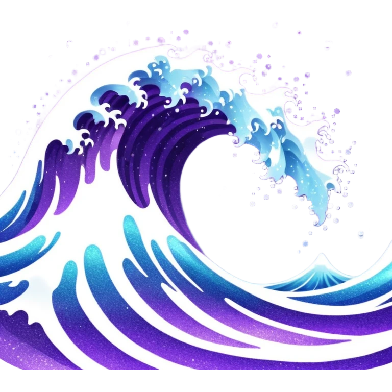 glitter purple cian wave ocean emoji