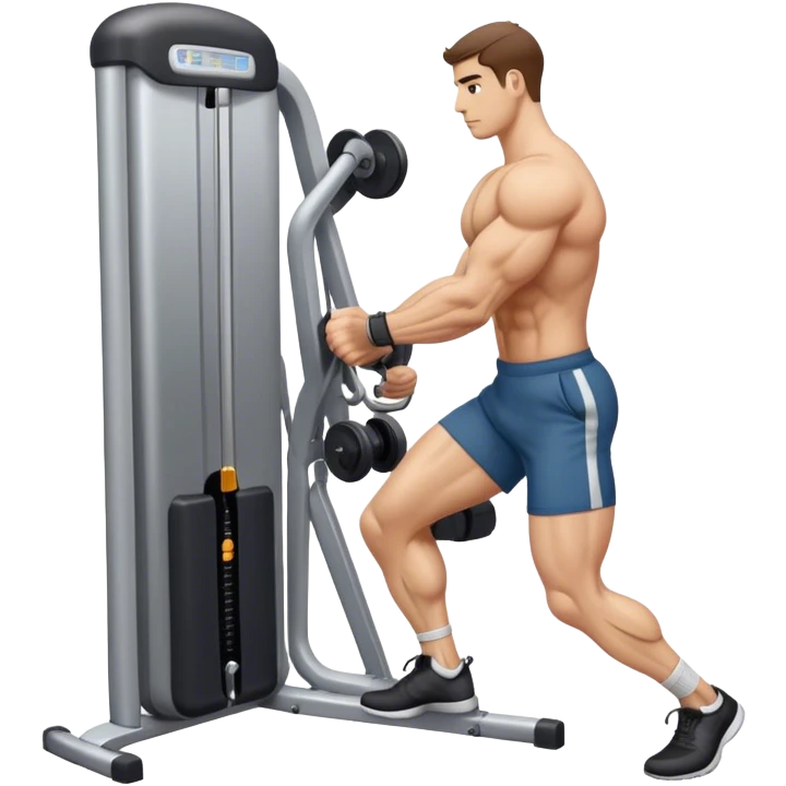 side-view man cable-machine tricep-pushdown emoji