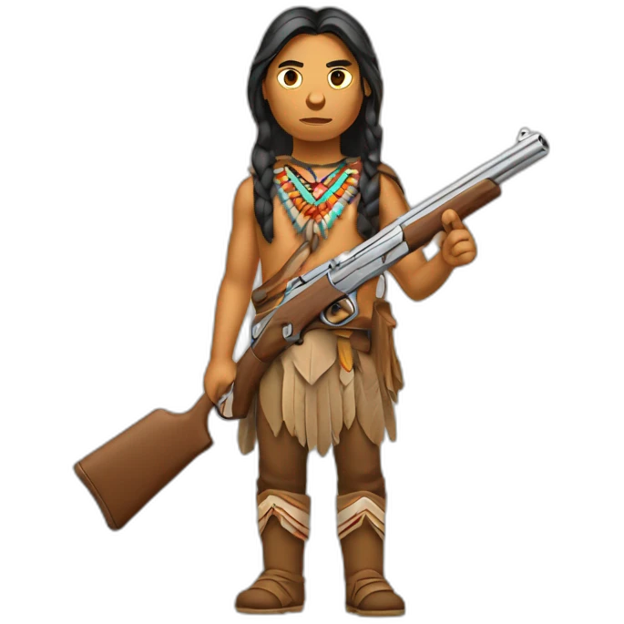 native american with a gun emoji