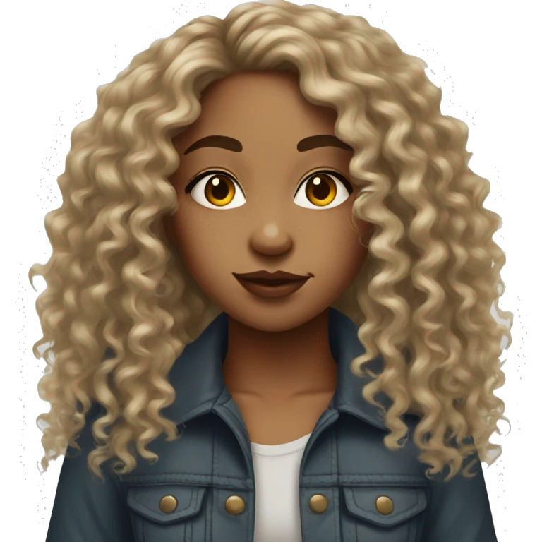 Mixed girl with curly hair and two nose piercing  emoji