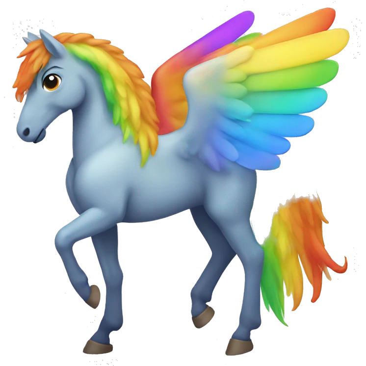 Rainbow horse with wings emoji