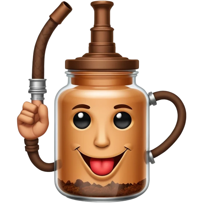 Банка кальянного табака показывает средний палец emoji