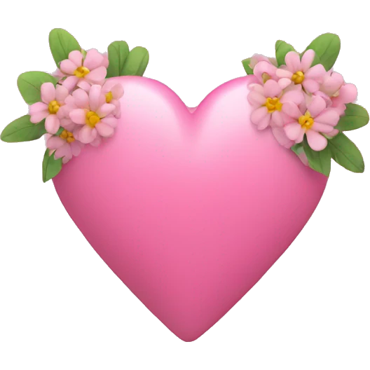Pink heart with flowers around it emoji