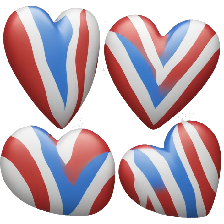 heart with one blue one red and one white stripe emoji