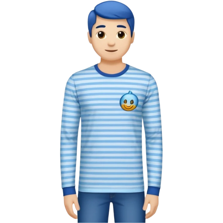 T-Shirt manches longues rayé bleu  emoji