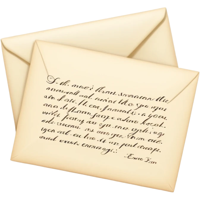 Light creamy color romantic letter emoji