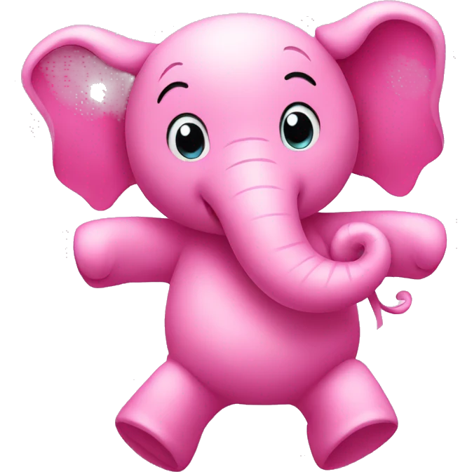 a dancing pink elephant emoji