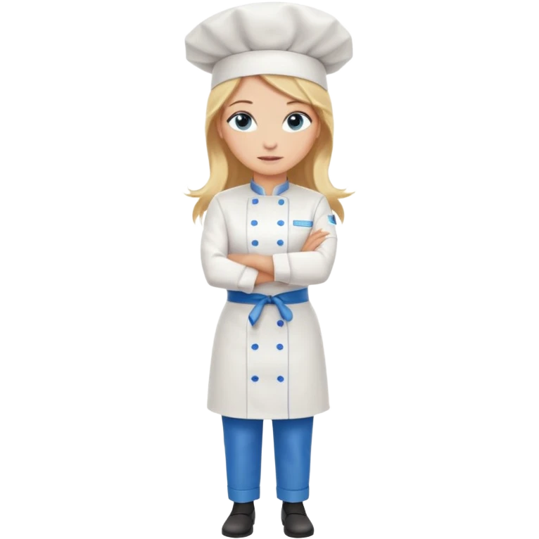 Full body 
Sexy Long Blonde hair blue eyed female chef arms folded emoji