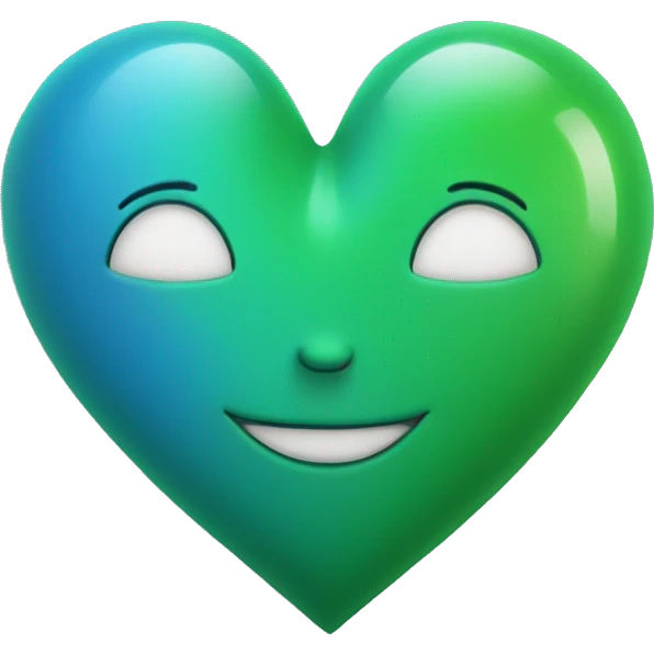 Green heart with blue accents emoji