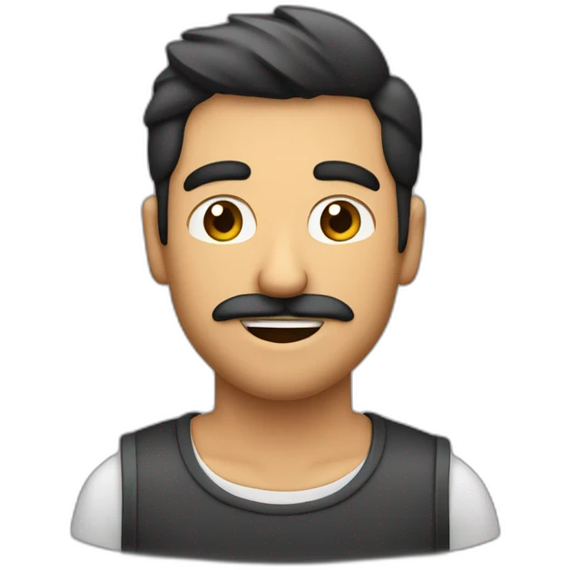 Hombre blanco sin barba ni bigote con pelo negro corto sosteniendo una jarra de cerveza emoji