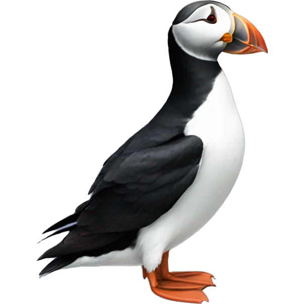 puffin sitting on a whale emoji
