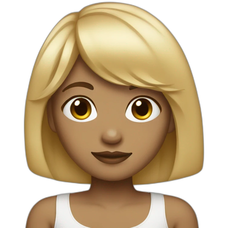 light skin Girl with blond hair and bangs emoji