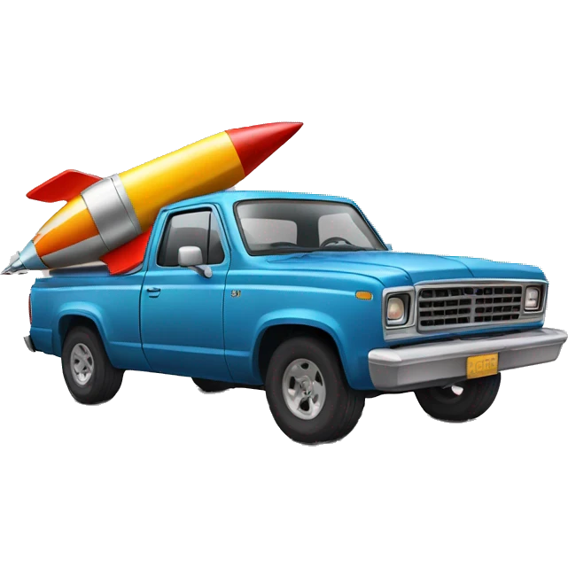 pick up truck and rocket in bed emoji