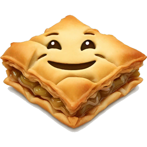 baklava with happy face emoji