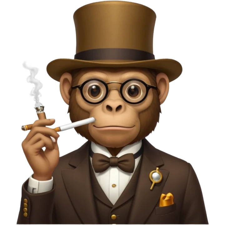 gentleman ape with weed emoji