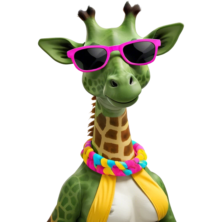 Giraffe in bikini emoji
