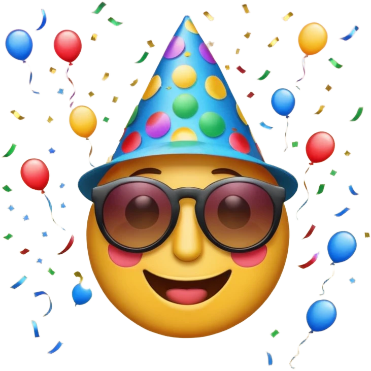 alarm clock, sunset MORE SUNSET PARTY. Don't put a person there. Default emoji face. Add sunglassess and party thingy and confetti emoji