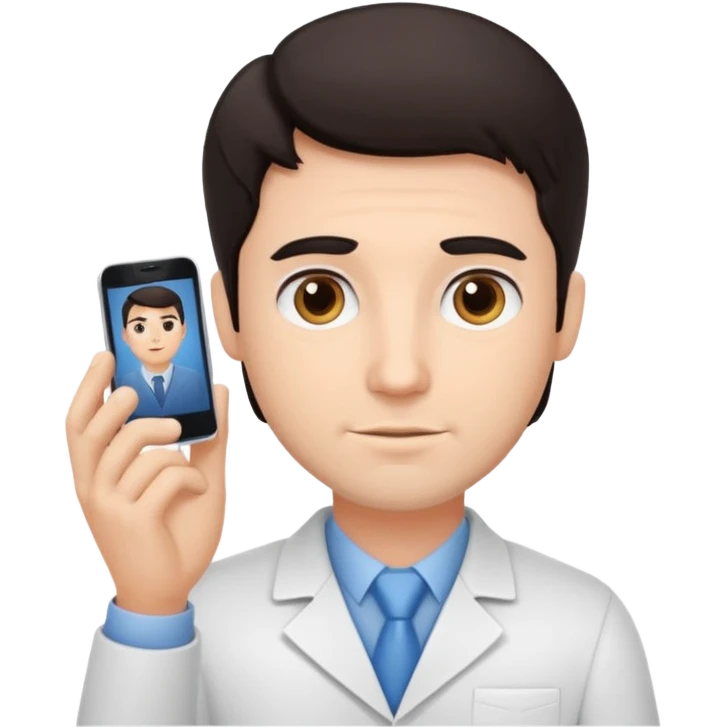 Cute cartoon therapist man dark hair emoji