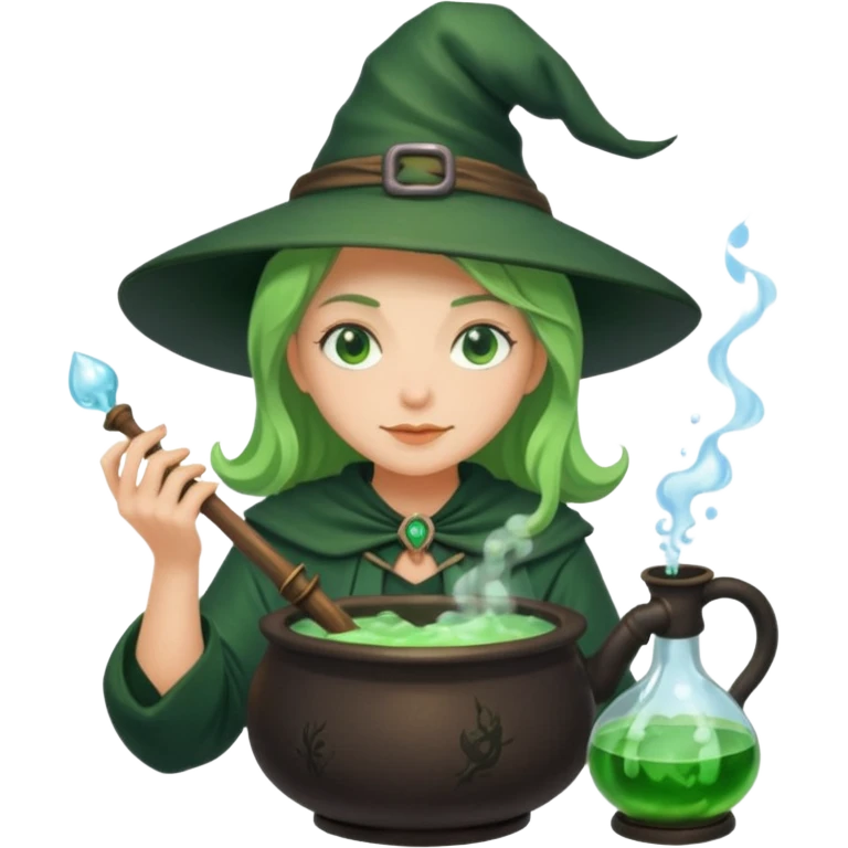 green witch cooking potion emoji