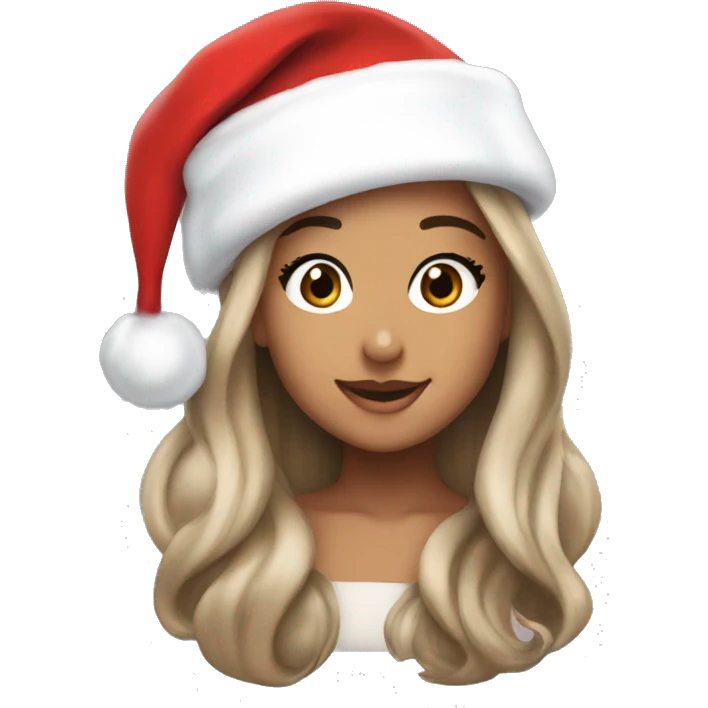 ariana grande with santa hat emoji