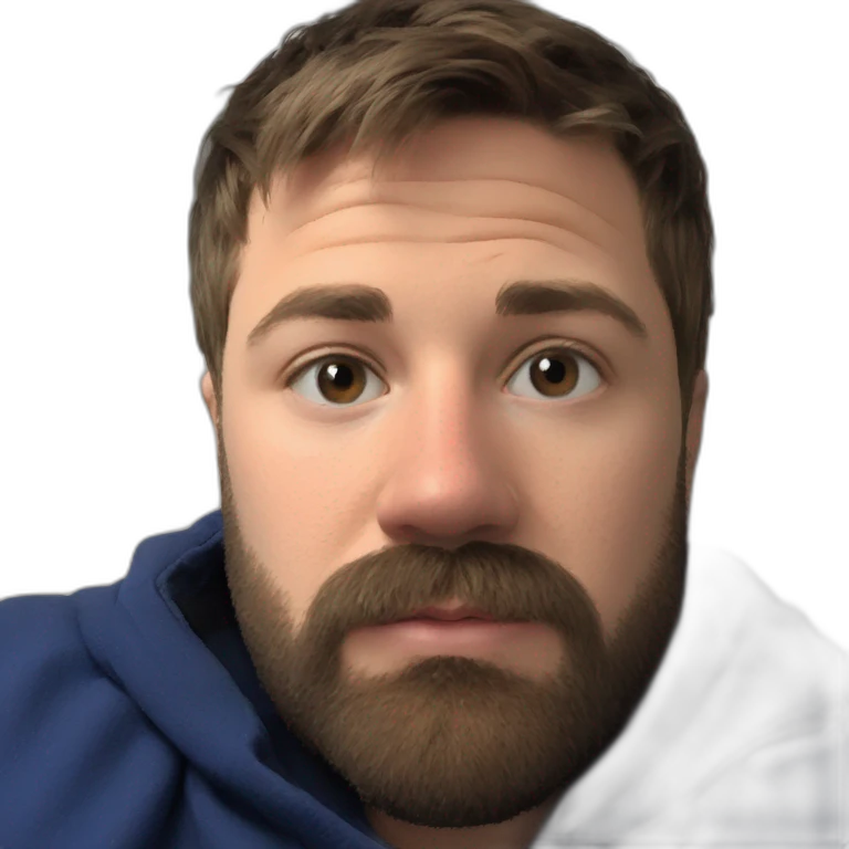 serious brown-haired man with beard emoji