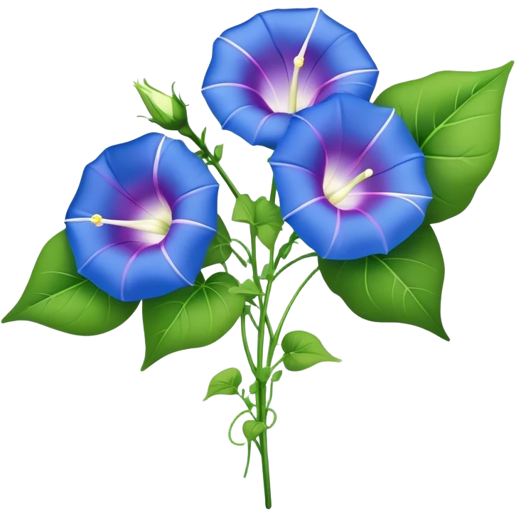 big bouquet Morning Glory stem, leaf emoji