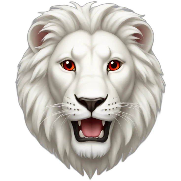 White lion with red eyes  emoji