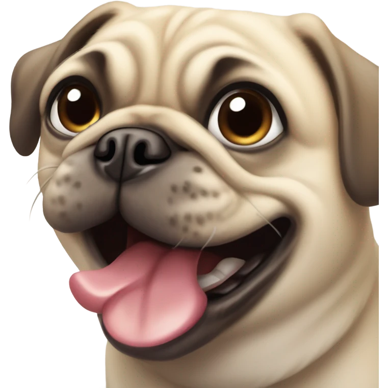Pug laughing emoji