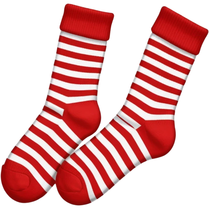 different colored socks red and white emoji