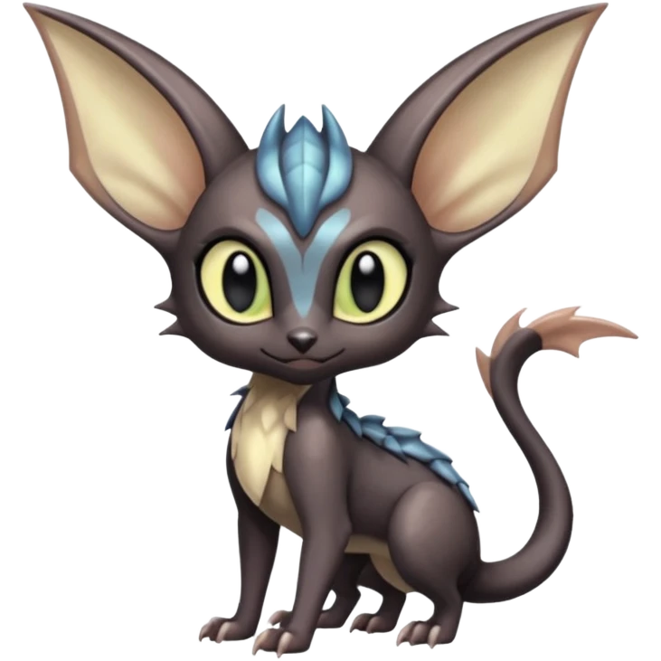 Big-eared Batty Meloetta-Lykoi-Cresselia-Palkia-Toothless-Fakémon-creature-hybrid emoji
