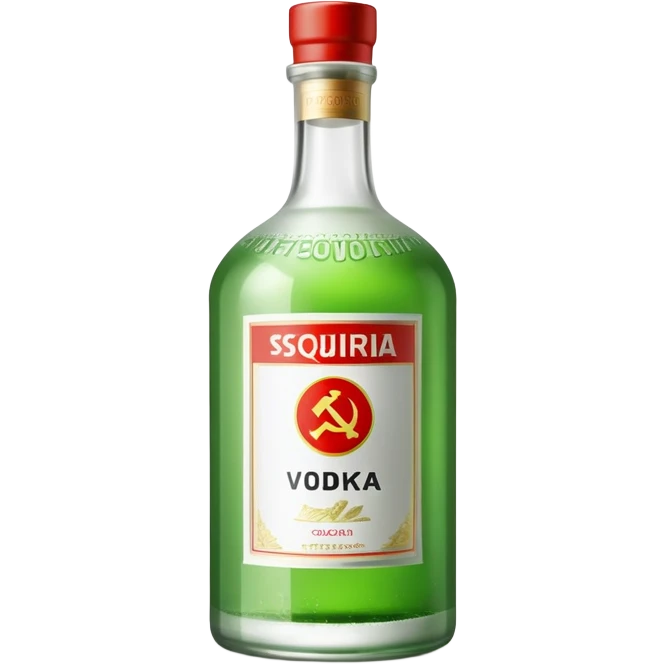 soviet vodka bottle with cyrillic label emoji