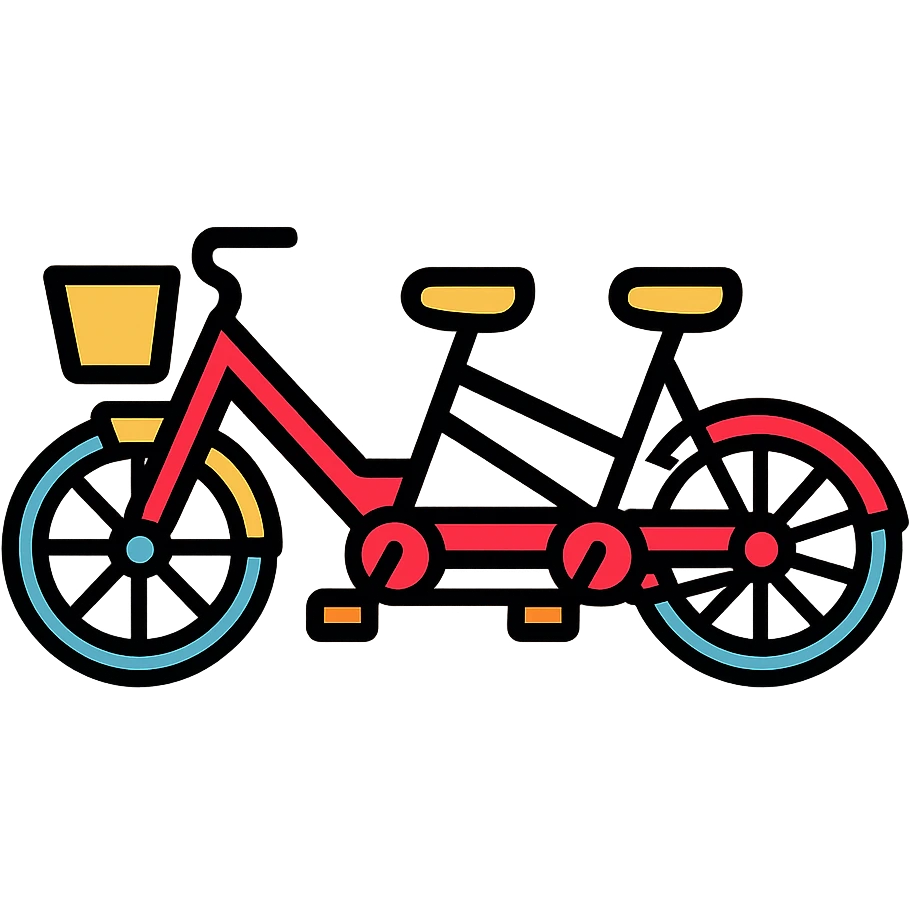 tandem citybike, clean modern icon style emoji